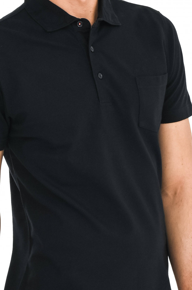 Sun68  Poloshirt mit aufgesetzter Tasche in Schwarz