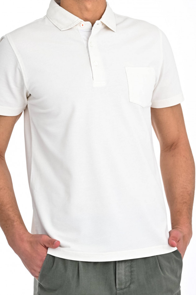 Sun68  Poloshirt mit aufgesetzter Tasche in Creme