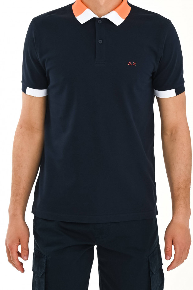 Sun68  Poloshirt mit Kontrast-Details in Navy