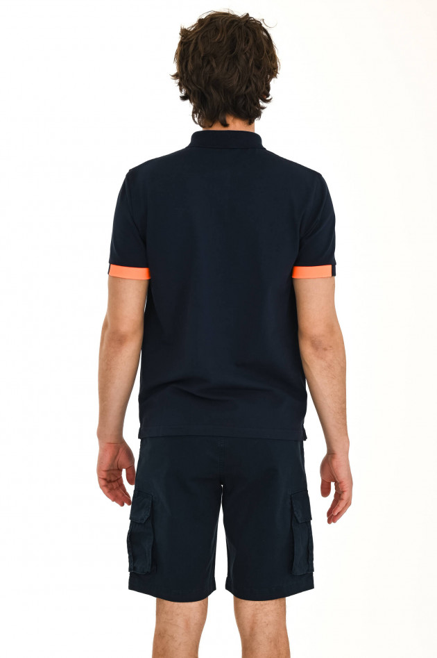 Sun68  Poloshirt mit Kontrast-Details in Navy