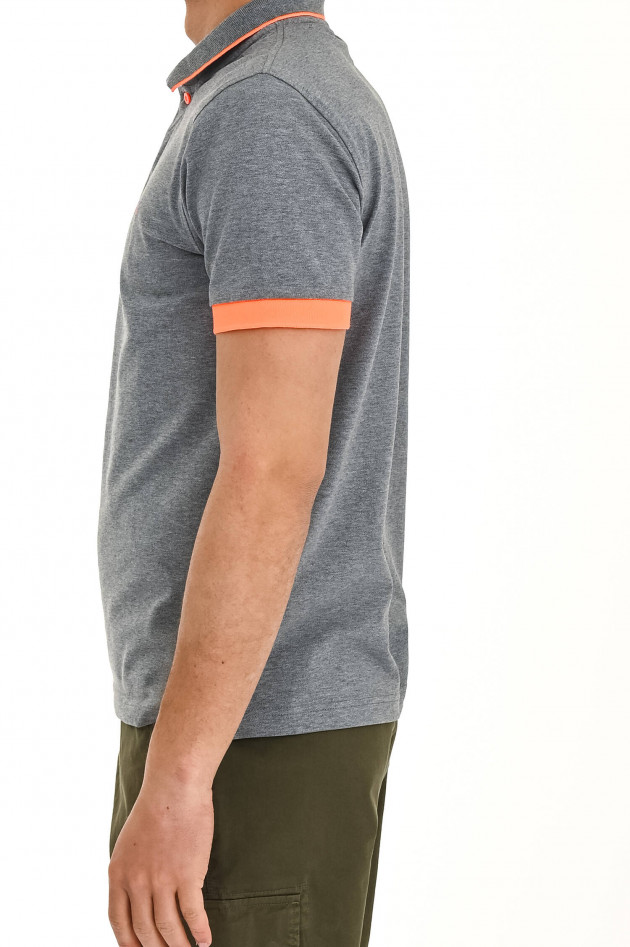 Sun68  Poloshirt mit Neon-Details in Grau