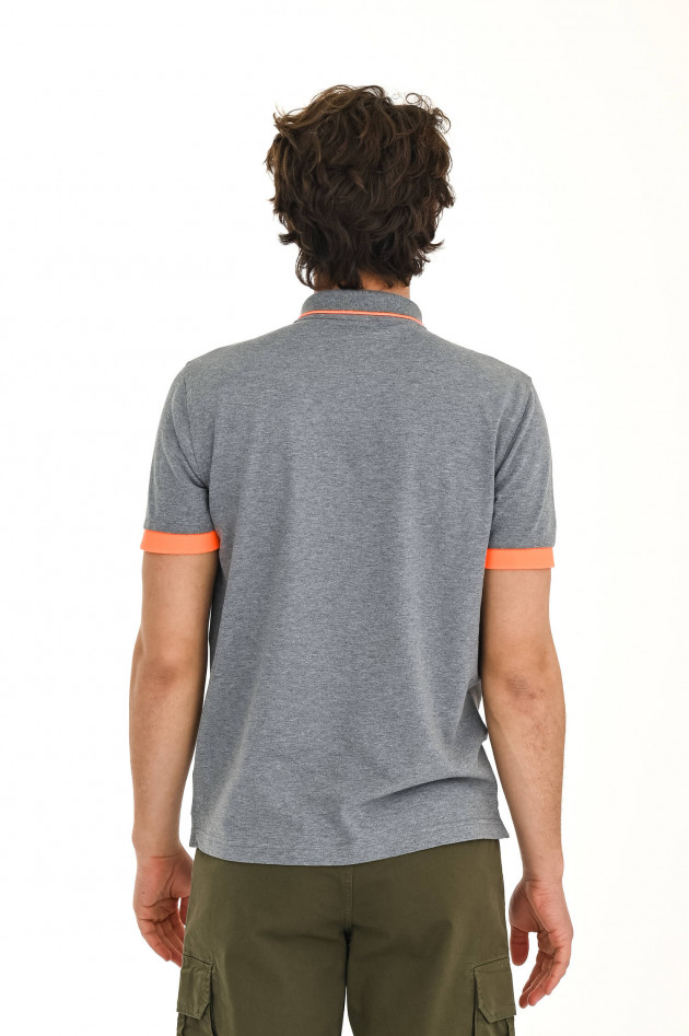 Sun68  Poloshirt mit Neon-Details in Grau