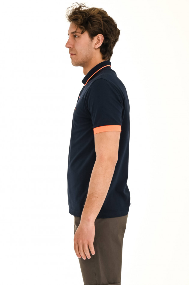 Sun68  Poloshirt mit Neon-Details in Navy