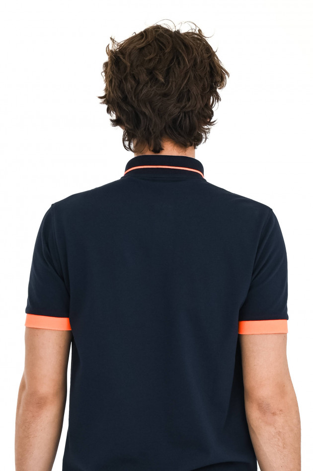 Sun68  Poloshirt mit Neon-Details in Navy