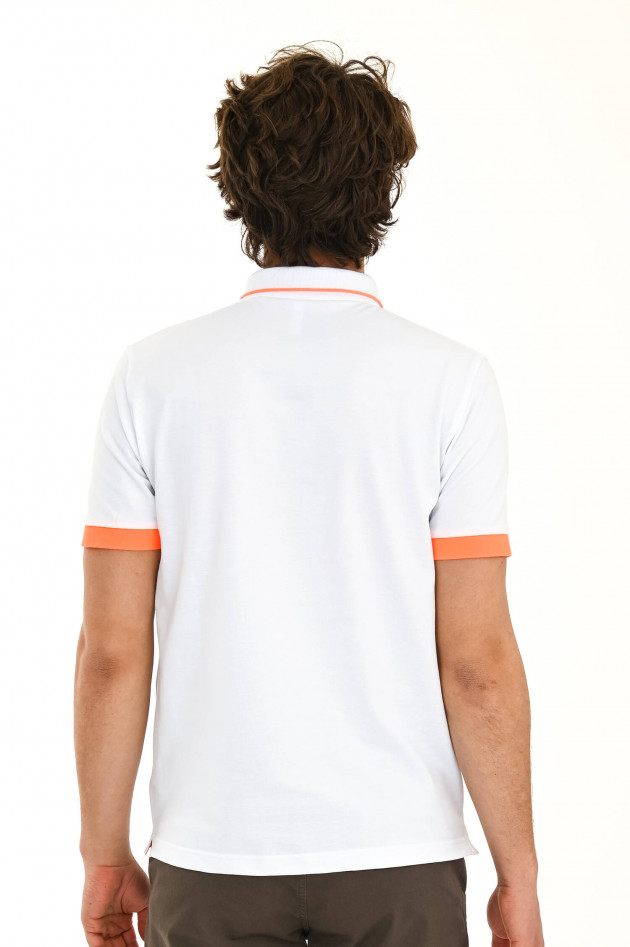 Sun68  Poloshirt mit Neon-Details in Weiß