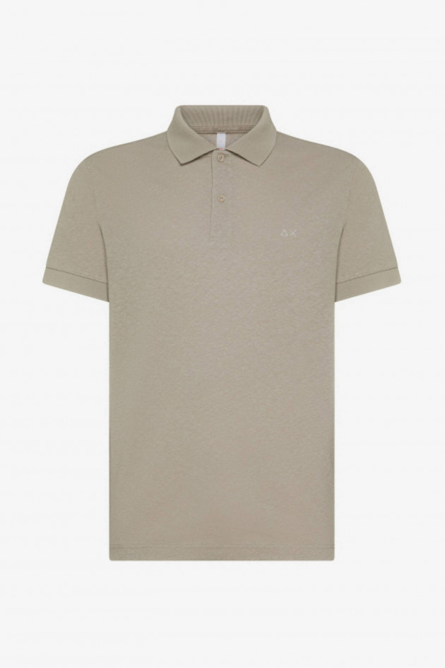 Sun68  Polo-Shirt aus Leinen-Baumwoll-Mix in Stone