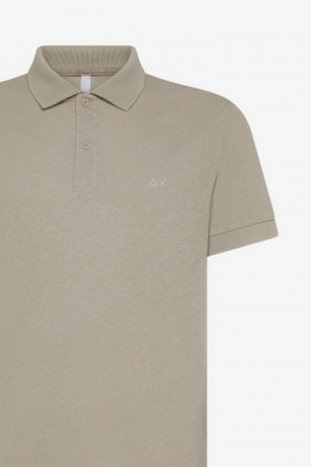 Sun68  Polo-Shirt aus Leinen-Baumwoll-Mix in Stone