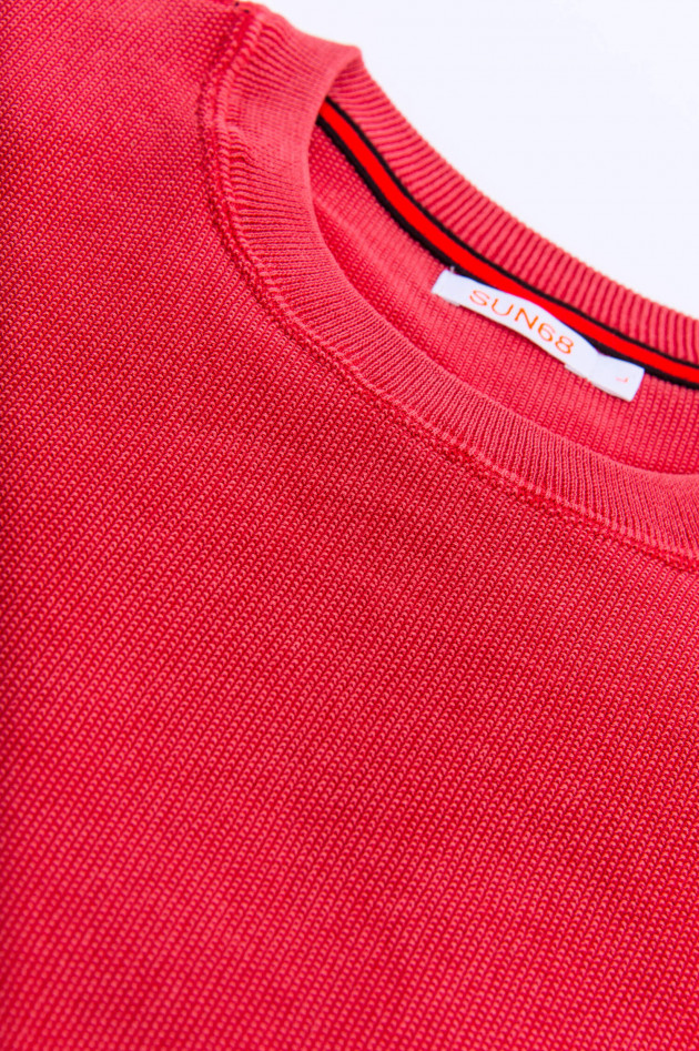 Sun68  Strukturierter Pullover in Rot