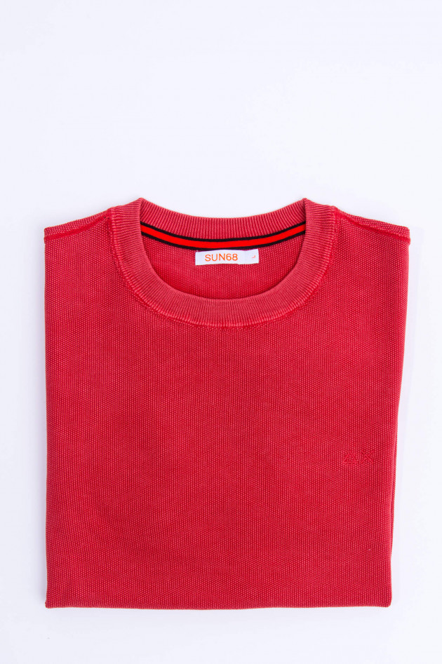 Sun68  Strukturierter Pullover in Rot