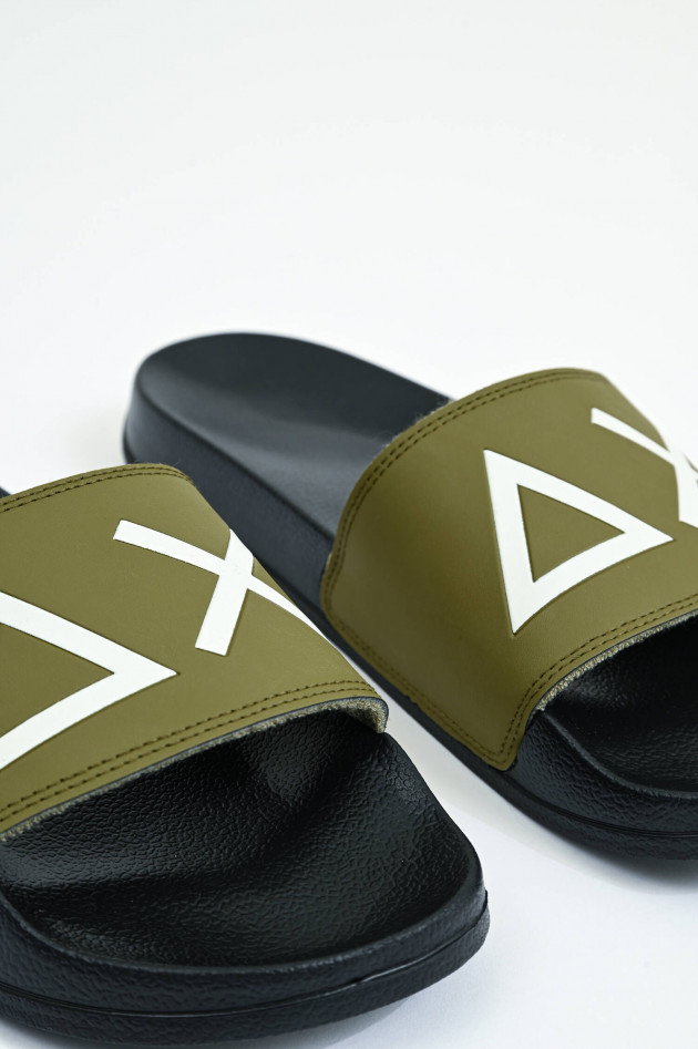 Sun68  Beach Slipper in Schwarz/Khaki