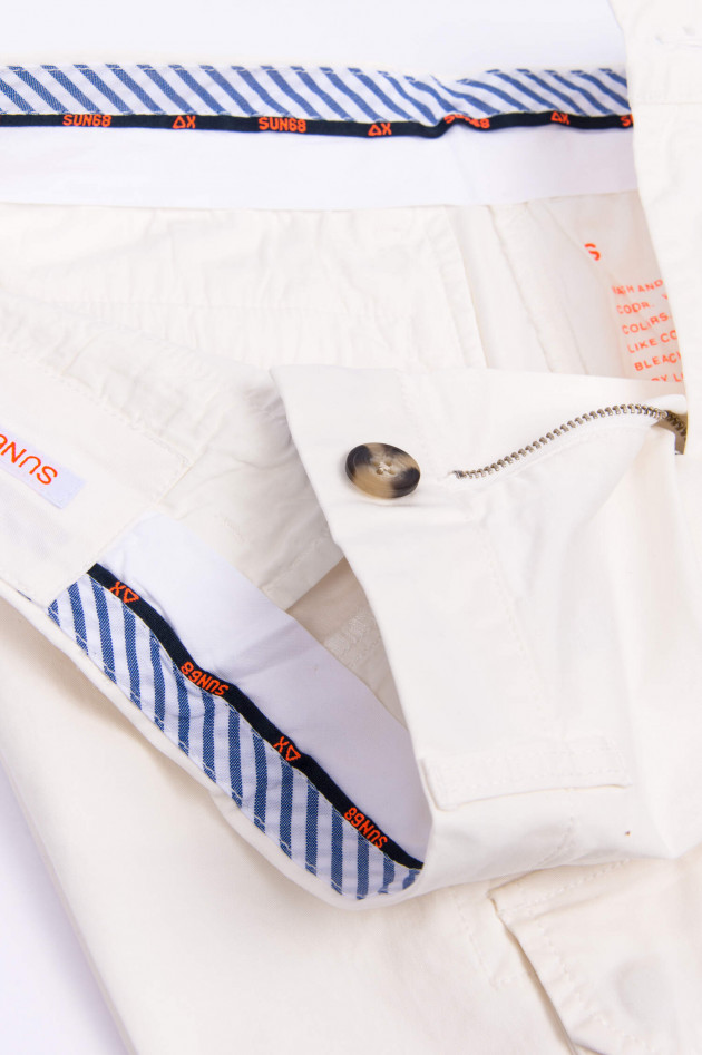 Sun68  Cargoshorts aus Baumwollstretch in Weiß