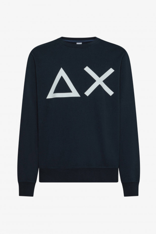 Sun68  Crewneck Pullover mit XXL-Print in Navy