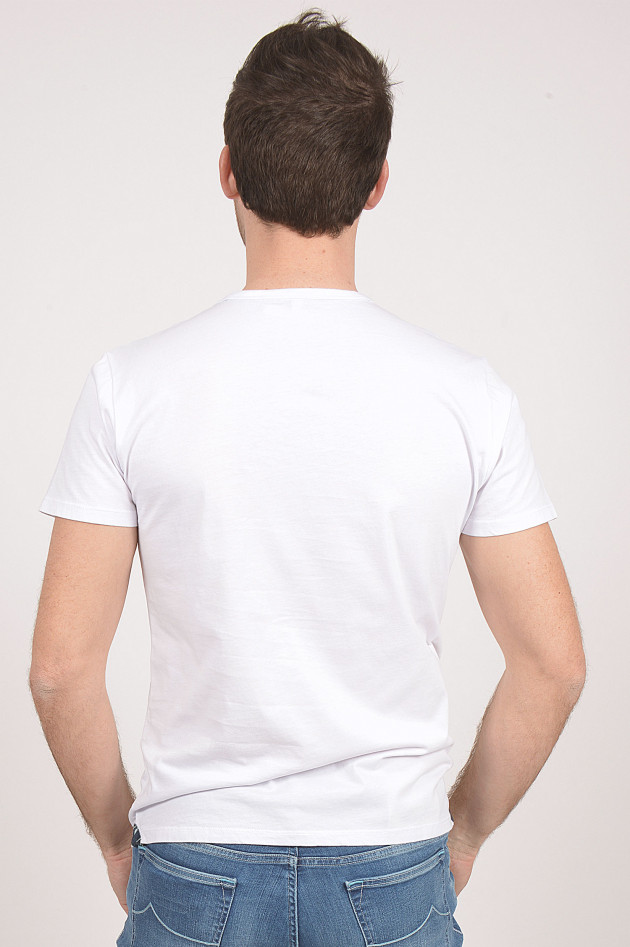 Sun68  T-Shirt mit bunter Brusttasche in Weiß