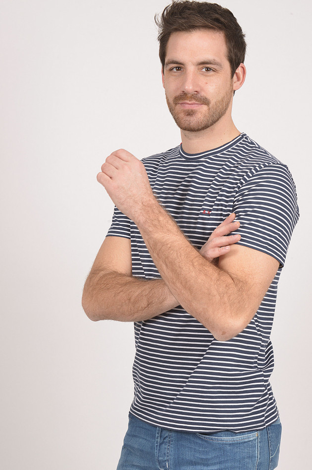 Sun68  T-Shirt in Blau/Weiß gestreift