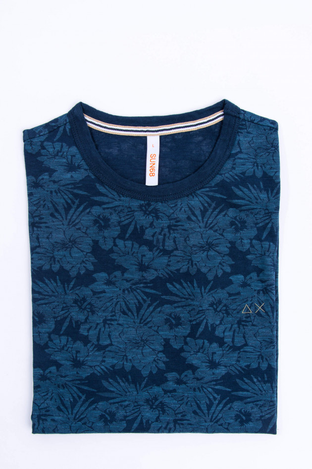 Sun68  Shirt in Navy tropisch gemustert