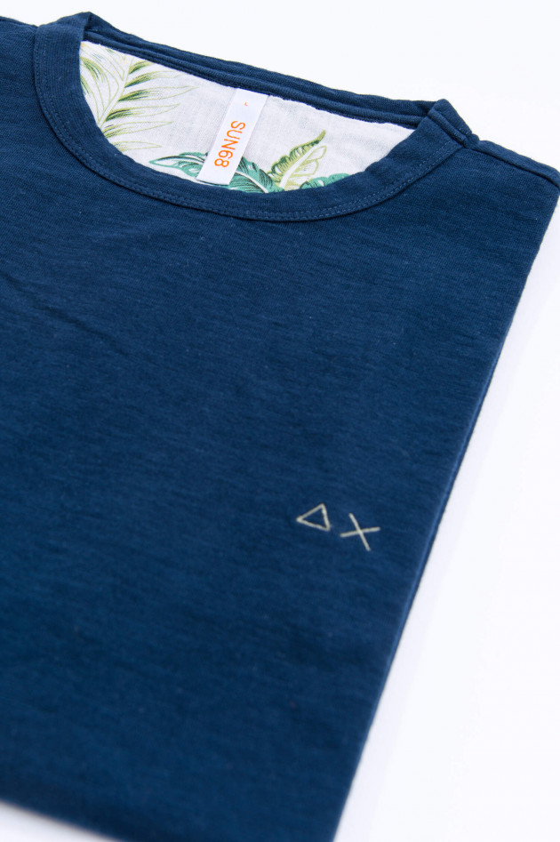 Sun68  T-Shirt in Navy leicht meliert