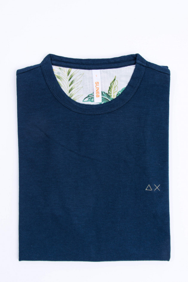 Sun68  T-Shirt in Navy leicht meliert