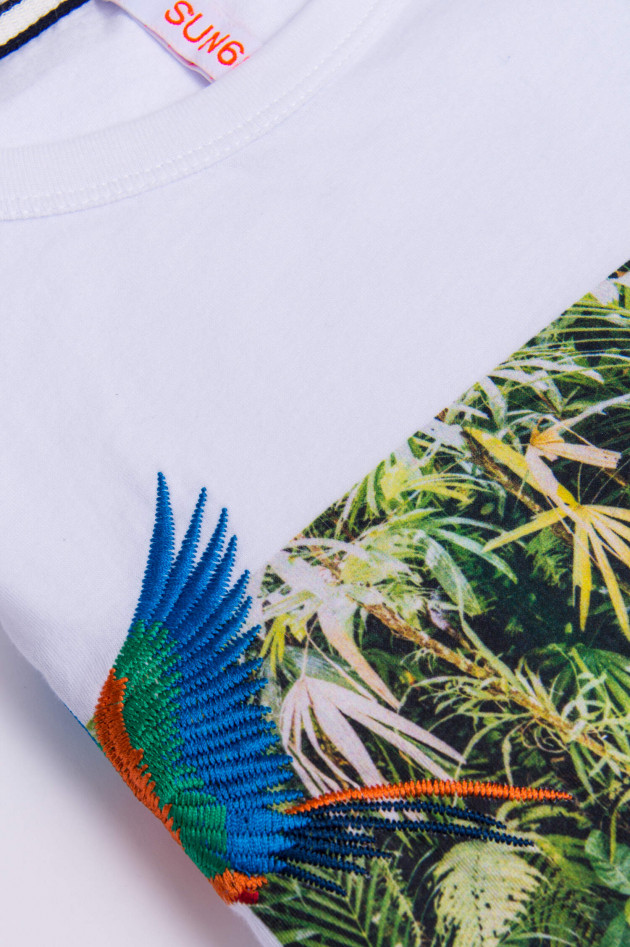 Sun68  T-Shirt JUNGLE mit Fotoprint in Weiß