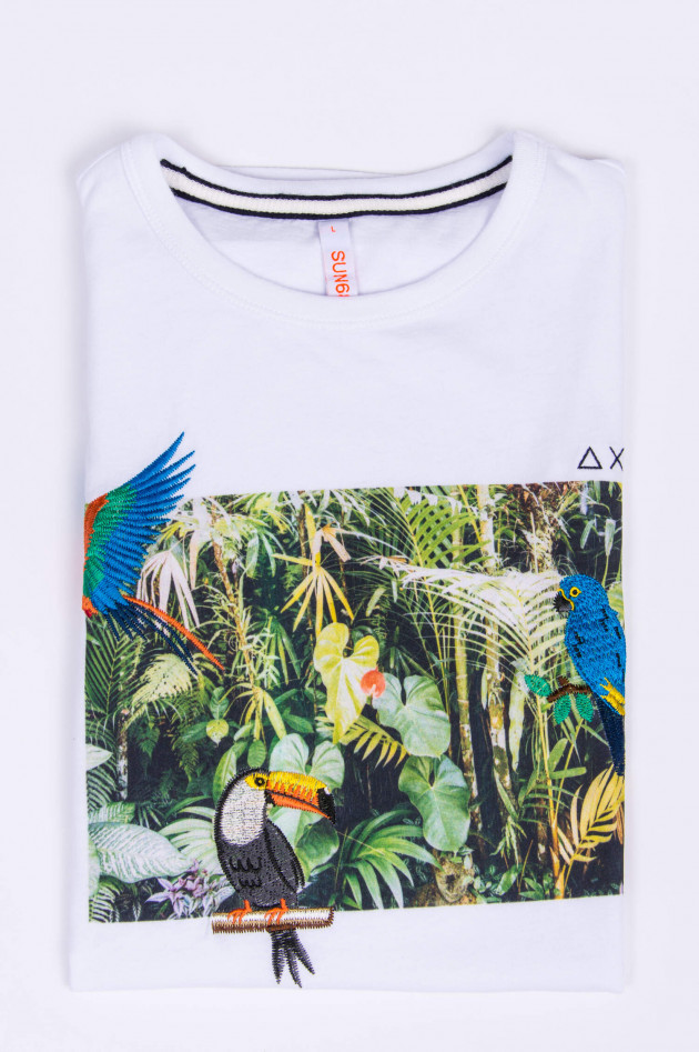 Sun68  T-Shirt JUNGLE mit Fotoprint in Weiß