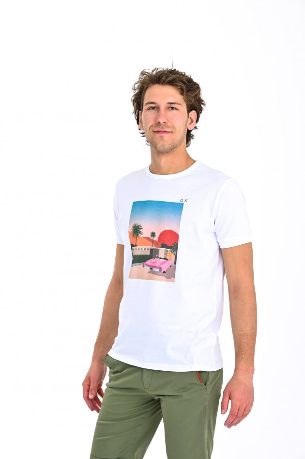 Sun68  T-Shirt mit Print in Weiß