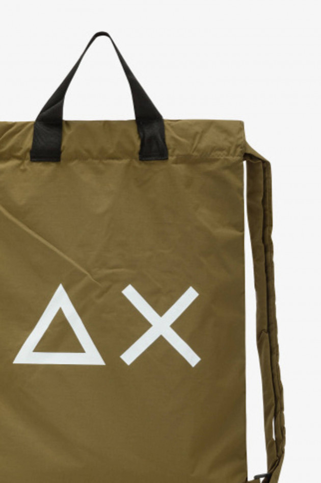 Sun68  Rucksack mit XXL-Logo-Detail in Khaki