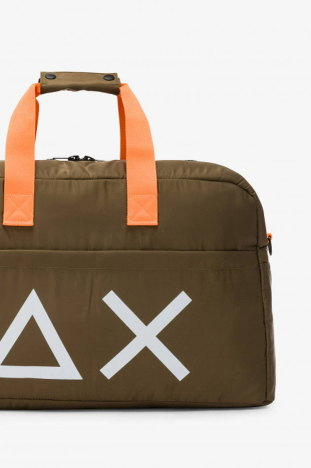 Sun68  Duffel Bag mit XXL-Logo in Verde Scuro/Orange