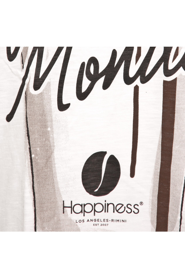 Happiness T-Shirt Against Monday in Weiß