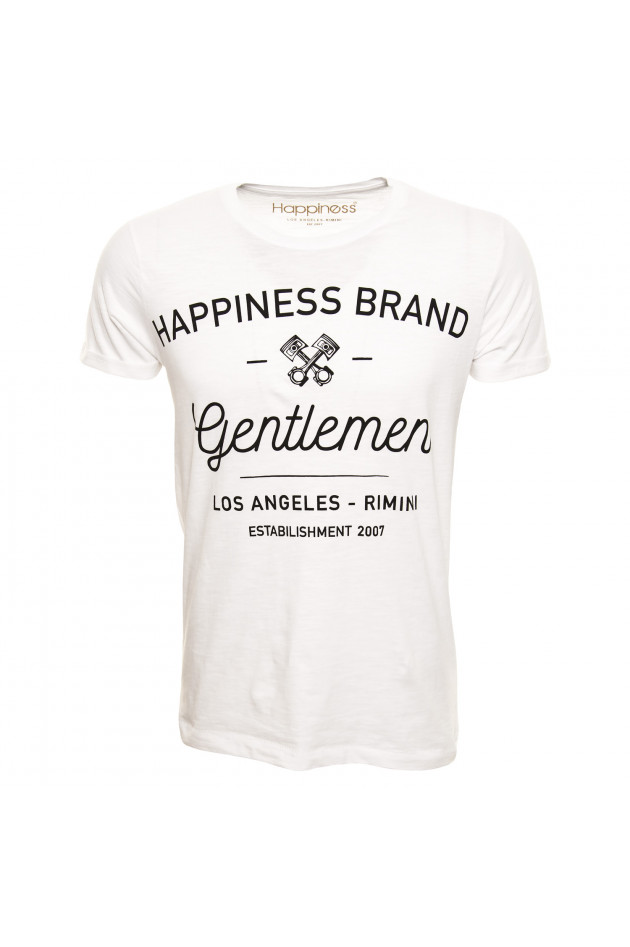 Happiness T-Shirt Gentlemen in Weiß