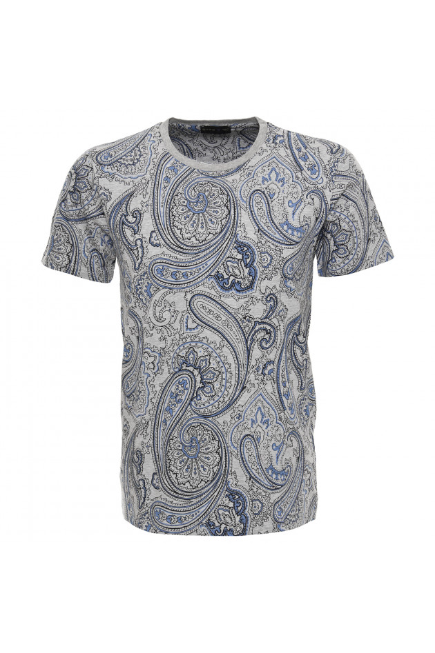 Etro T-Shirt in Grau/Blau