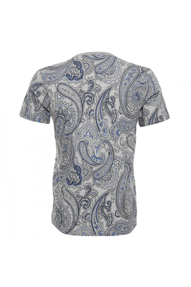 Etro T-Shirt in Grau/Blau