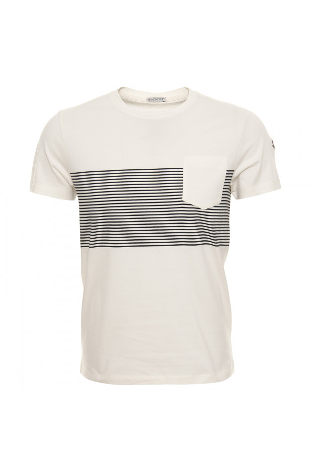 Moncler T-Shirt in Natur/Blau