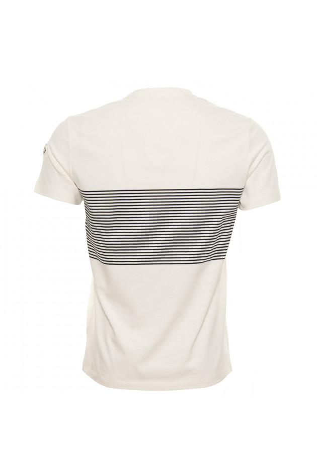 Moncler T-Shirt in Natur/Blau