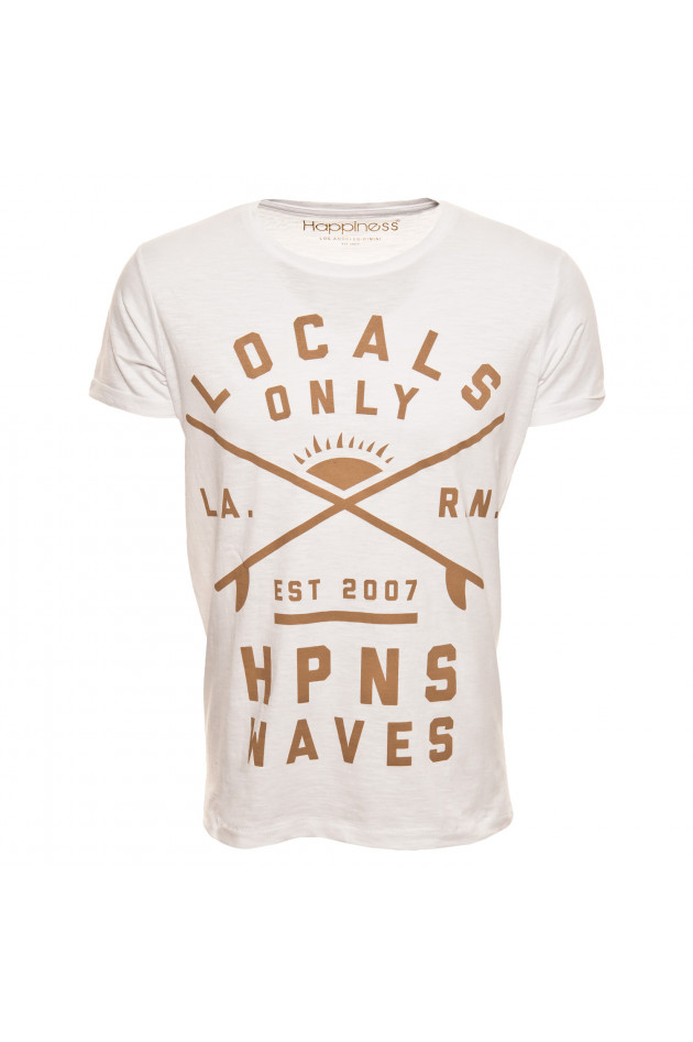 Happiness T-Shirt Locals HPNS Waves in Weiß