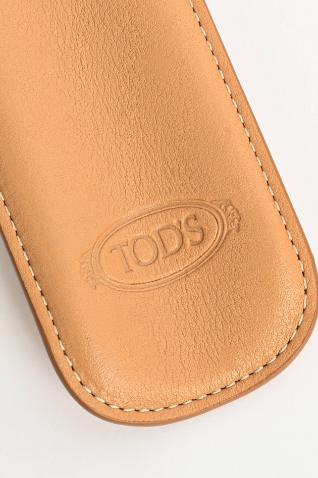 Tod's Schuhlöffel mit Lederetui in Toffee