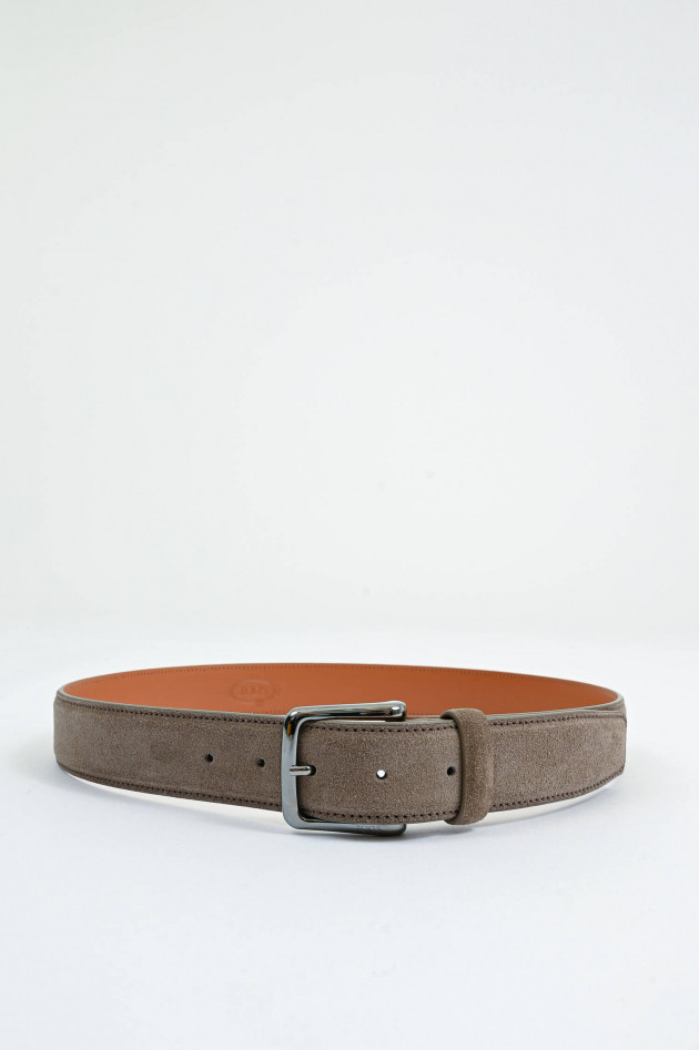 Tod's Gürtel aus Veloursleder in Creta Chiaro
