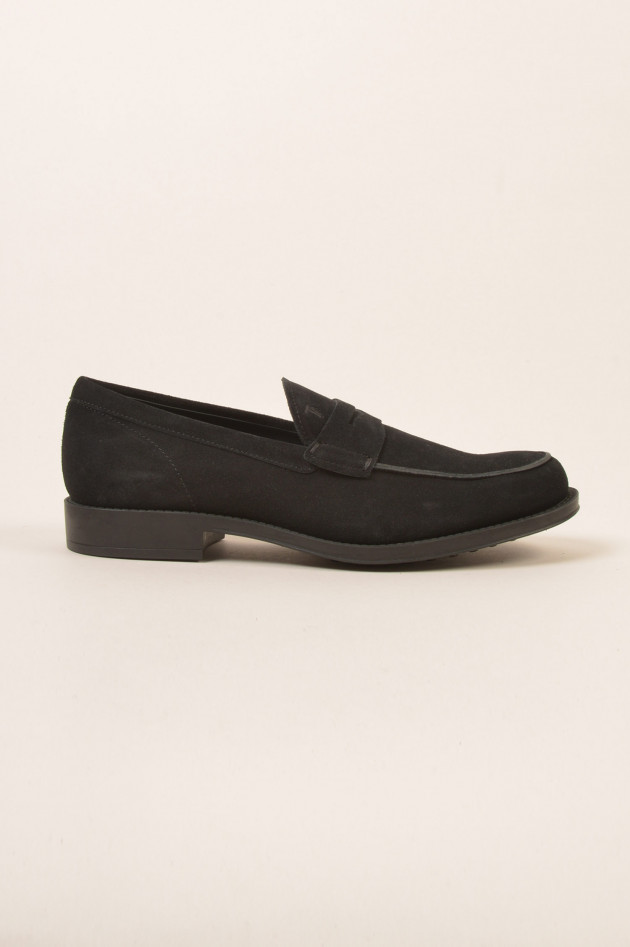 Tod's Loafers aus Veloursleder in Marine