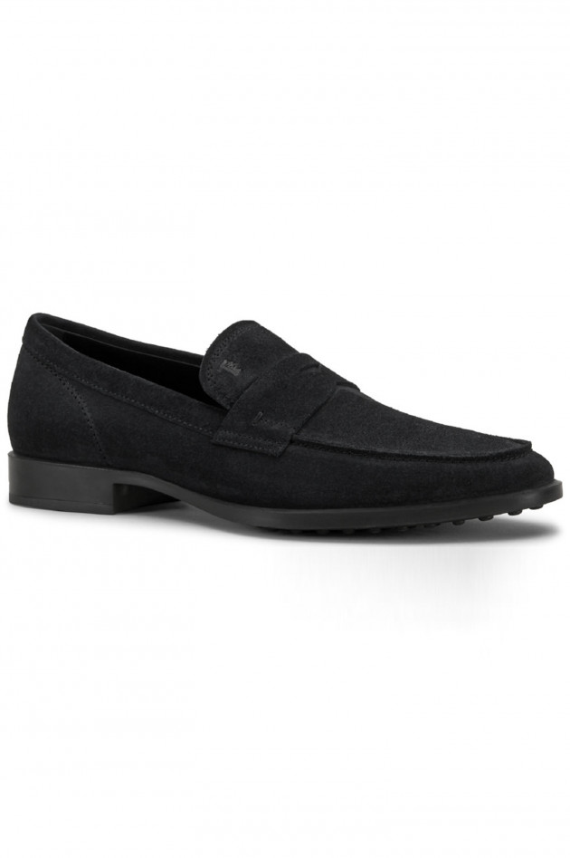 Tod's Loafers aus Veloursleder in Schwarz