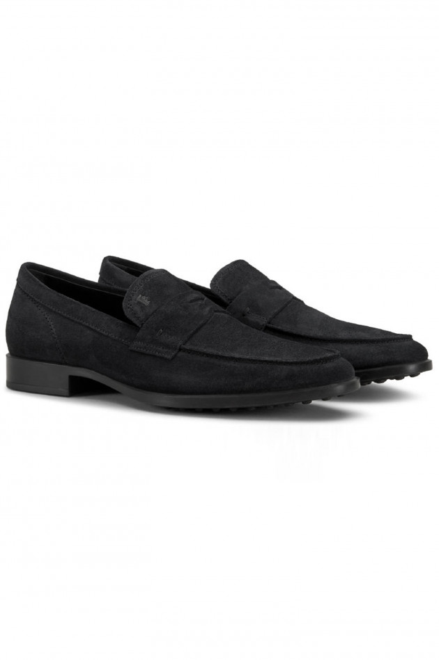 Tod's Loafers aus Veloursleder in Schwarz