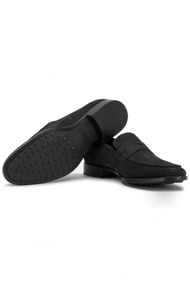Tod's Loafers aus Veloursleder in Schwarz