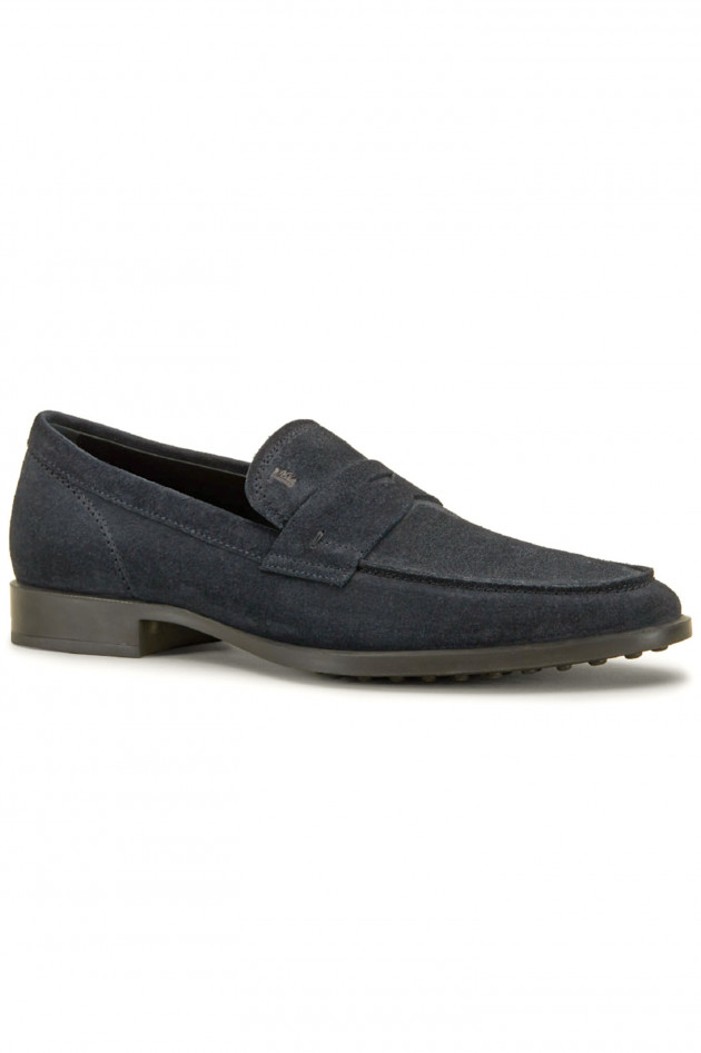 Tod's Loafers aus Veloursleder in Navy