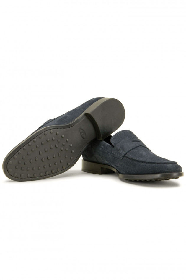 Tod's Loafers aus Veloursleder in Navy