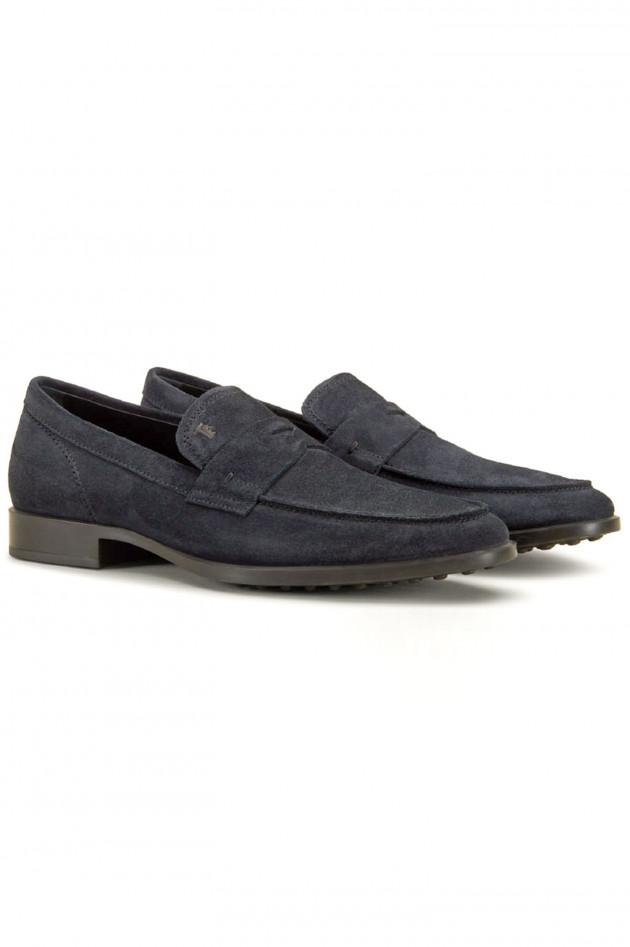 Tod's Loafers aus Veloursleder in Navy