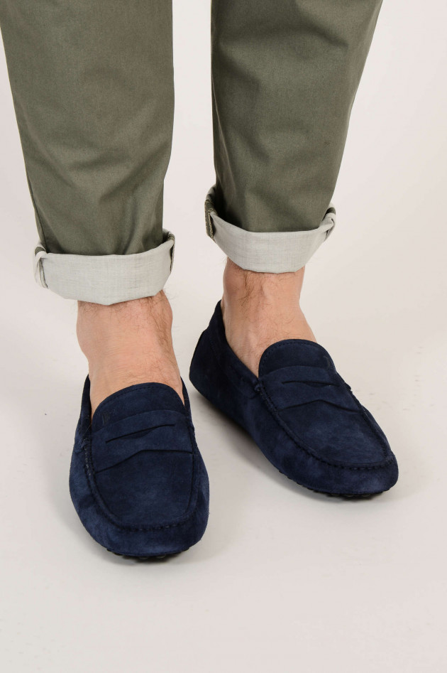 Tod's Mokassins aus Veloursleder in Navy