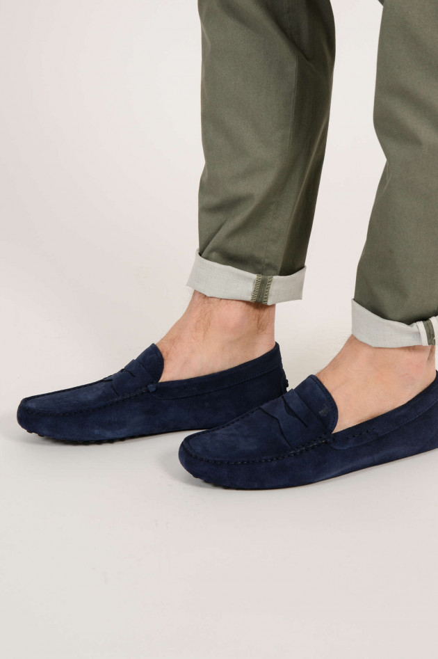 Tod's Mokassins aus Veloursleder in Navy