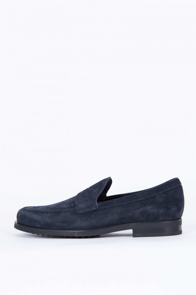 Tod's Loafer aus Verloursleder in Blaugrau