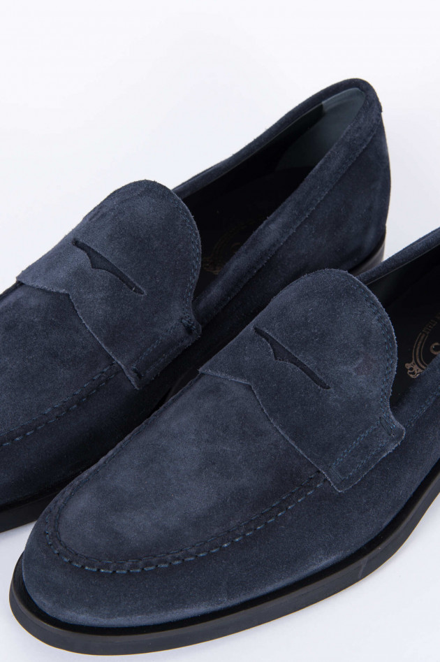 Tod's Loafer aus Verloursleder in Blaugrau