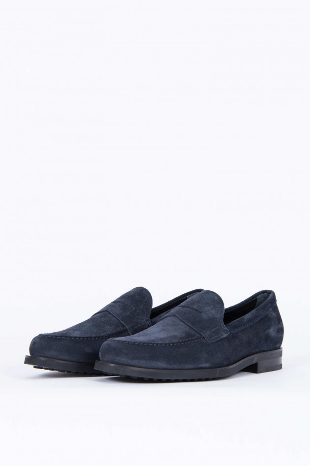 Tod's Loafer aus Verloursleder in Blaugrau