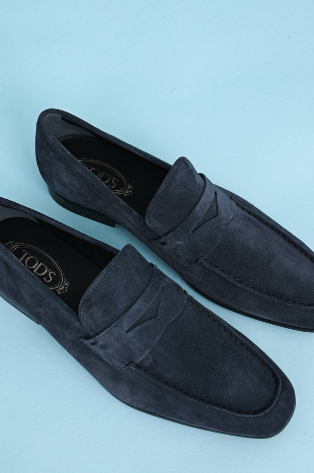 Tod's Mokassins aus Veloursleder in Navy