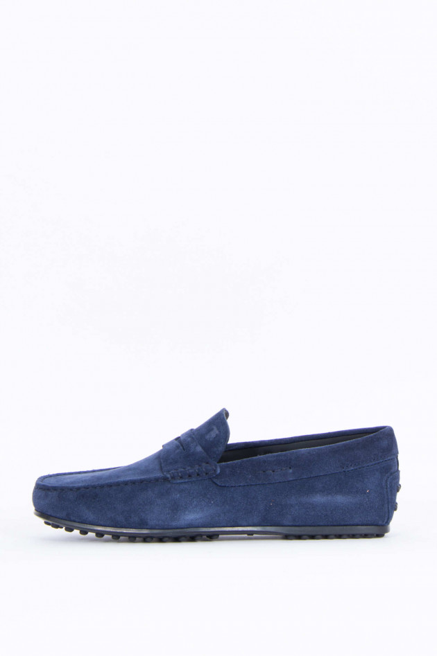 Tod's Loafer aus Veloursleder in Navy