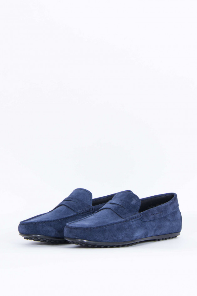 Tod's Loafer aus Veloursleder in Navy